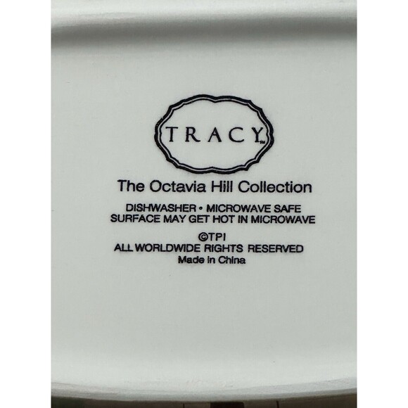 Tracy The Octavia Hill Collection Oval Platter Red Green Glazed Fruit Pattern - Picture 3 of 6